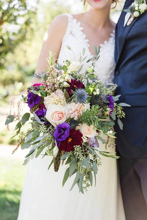 Jewel-toned bridal bouquet