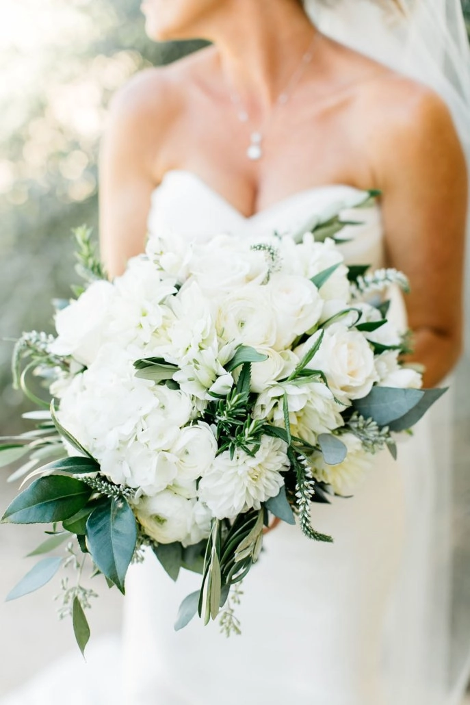 White and greenery bridal bouquet