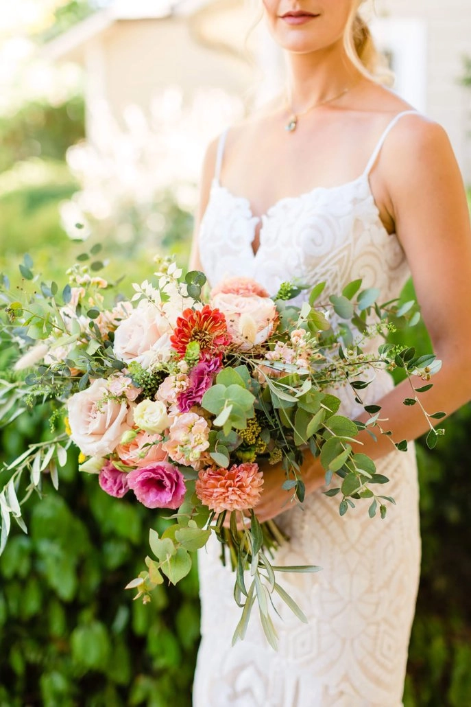 Garden-style bridal bouquet with greenery